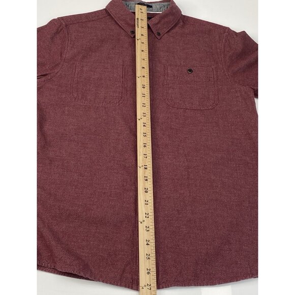 Roark Revival Ritual Button Up Shirt Men's S Heather Burgundy Long Sleeve - Picture 12 of 16